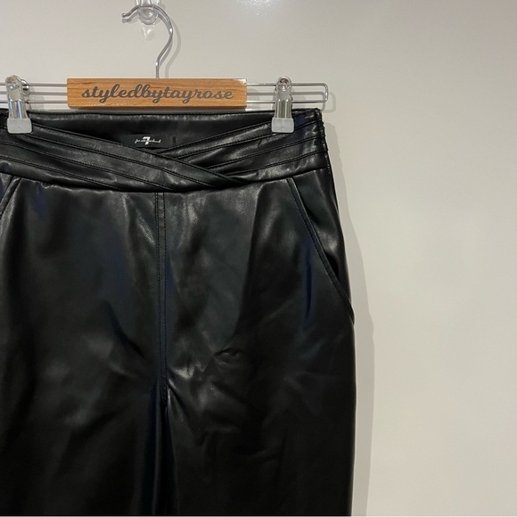 7 For All Mankind Vegan Leather Straight Leg Pants - Picture 6 of 13